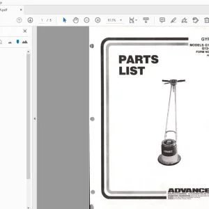Advance Gyro 13 G13 115V, G13-5 230V Parts Manual - PDF DOWNLOAD