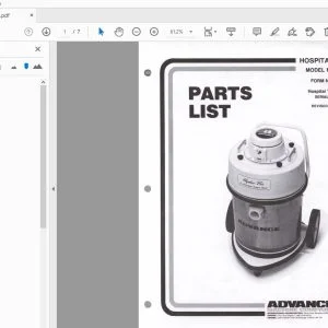 Advance Hosptial VAC 120H 120H-5 Parts Manual - PDF DOWNLOAD