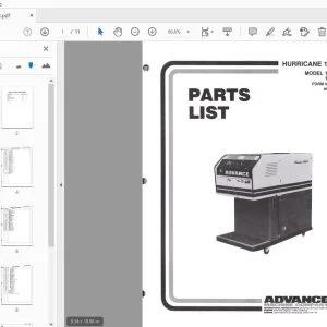 Advance Hurricane 1000HO-1 1000HO-3 Parts Manual - PDF DOWNLOAD