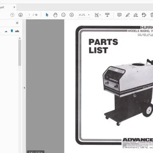 Advance Hurricane 600HO 700HO-7 Spare Parts Manual PDF