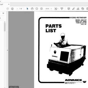 Advance Hydro-Retriever 5000G/P Parts Manual - PDF DOWNLOAD