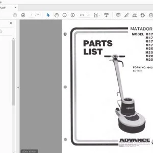 Advance Matador M17 M17S M17-5 M17S-5 M20 M20S M20-5 M20S-5 Parts Manual - PDF DOWNLOAD