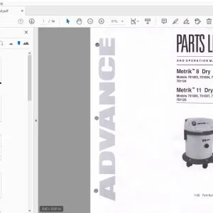 Advance Metrik 8,11 Dry Parts Manual 041260 - PDF DOWNLOAD