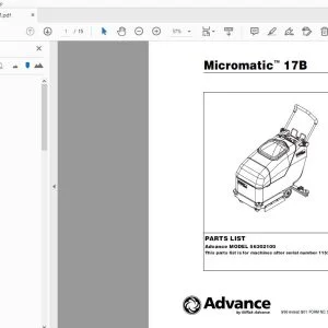 Advance Micromatic 17B Parts Manual 56042317 - PDF DOWNLOAD