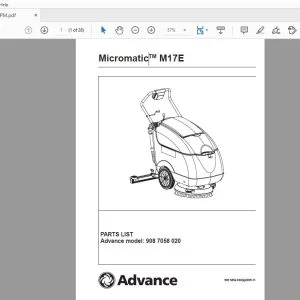 Advance Micromatic M17E Parts Manual - PDF DOWNLOAD