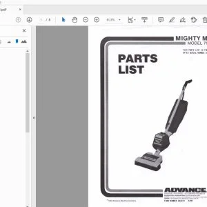 Advance Mighty Maid 706330 Parts Manual - PDF DOWNLOAD