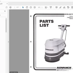 Advance Mobilmatic 20 115 & 230 V Parts Manual - PDF DOWNLOAD