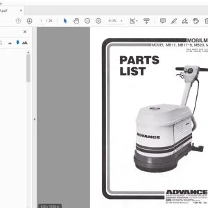 Advance Mobilmatic MB17, MB17-5, MB17-5, MB20, MB20-5 Parts Manual - PDF DOWNLOAD