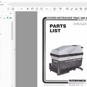Advance Model 391 900 Hydro-Retriever Trac 280 BHD Parts Manual - PDF