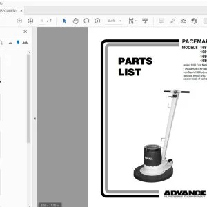 Advance PACEMAKER 168100 168105 168500 168505 Parts Manual - PDF DOWNLOAD
