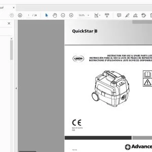 Advance Quickstar B INSTRUCTION FOR USE & SPARE PARTS MANUAL - PDF DOWNLOAD