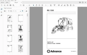 Advance RS 1300 Parts Manual 13300084 - PDF DOWNLOAD