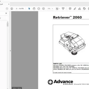Advance Retriever 2060 Parts Manual - PDF DOWNLOAD