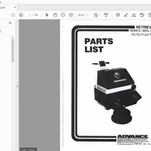 Advance Retriever 360G, 360P Parts Manual - PDF DOWNLOAD