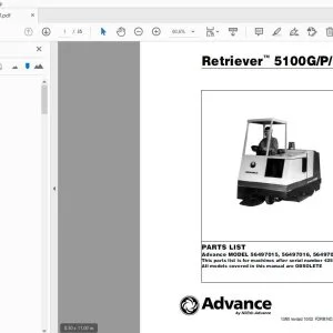 Advance Retriever 5100G/P/D Parts Manual 56042236 - PDF DOWNLOAD