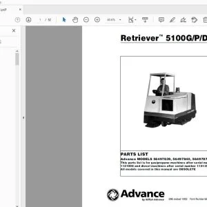 Advance Retriever 5100G/P/D Parts Manual 56042308 - PDF DOWNLOAD