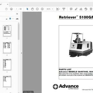 Advance Retriever 5100GP 56497000, 56497010 Parts Manual - PDF DOWNLOAD