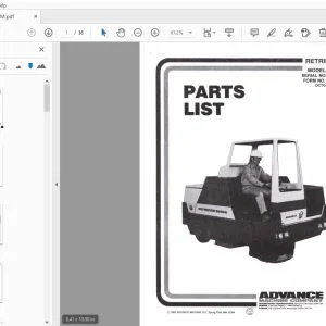 Advance Retriever 6600G Parts Manual - PDF DOWNLOAD
