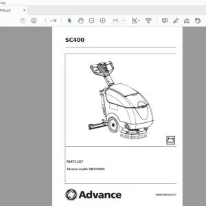 Advance SC400 9087310020 Parts Manual - PDF DOWNLOAD