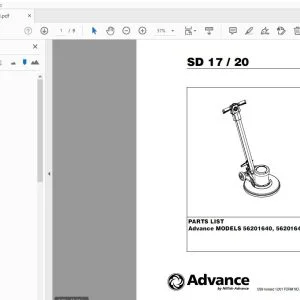 Advance SD17/20 56201640, 56201641 Parts Manual - PDF DOWNLOAD
