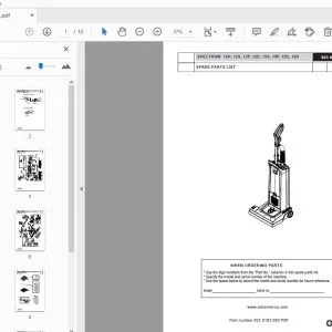 Advance SPECTRUM 12H, 12S, 12P, 12D, 15S, 15P, 15D, 18D Parts Manual - PDF