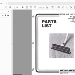 Advance Scrub & Vac Tools Parts Manual - PDF DOWNLOAD