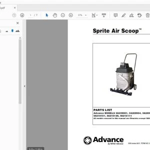Advance Sprite Air Scoop Parts Manual - PDF DOWNLOAD