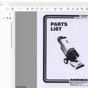 Advance Tempest TST16, PTST16 Parts Manual - PDF DOWNLOAD