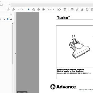 Advance Turbo 56100687 (OBS), 56100745 Turbo Instructions for use & parts Manual - PDF DOWNLOAD