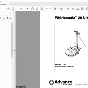 Advance Whirlamatic 20 Ultra Parts Manual - PDF DOWNLOAD