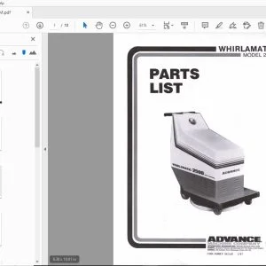 ADVANCE WHIRLAMATIC 2500 Parts Book PDF Download