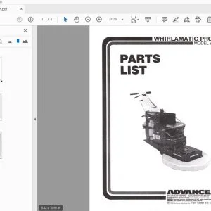 Advance Whirlamatic Pro WP 27 Parts Manual - PDF DOWNLOAD