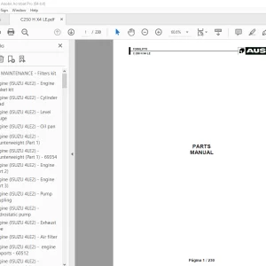 Ausa Forklift C 250 H X4 LE Parts Manual - PDF DOWNLOAD