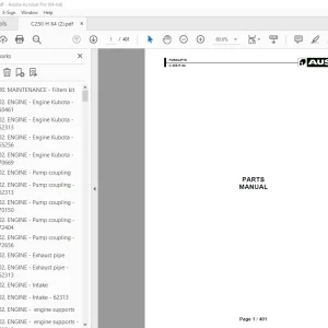 Ausa Forklift C 250 H X4 Parts Manual - PDF DOWNLOAD