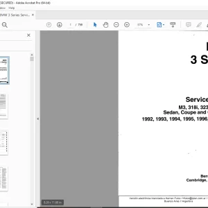 BMW 3 Series M3 318I 323I 325I 328I Sedan Coupe & Convertible Service Manual PDF