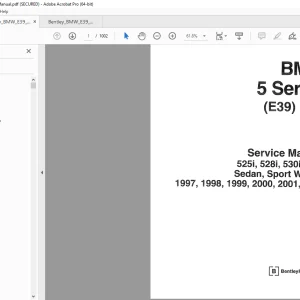 BMW 5 Series(E39) 525i 528i 530i 540i 1997-2002 Service Manual - PDF DOWNLOAD