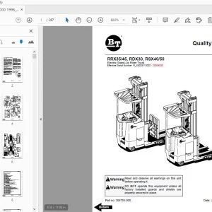 BT FORFLIFT RRX35/45, RDX30, RSX40/50 QUALITY PARTS MANUAL 306755-000 July 1998 - PDF DOWNLOAD