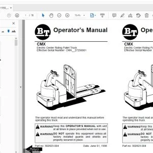BT FORKLIFT CMX OPERATOR'S MANUAL 302823-004 - PDF DOWNLOAD