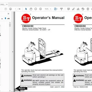 BT FORKLIFT CMX60/80 OPERATOR'S MANUAL 302823-005 - PDF DOWNLOAD