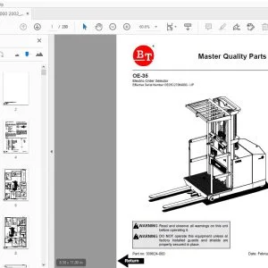 BT FORKLIFT OE-35 QUALITY PARTS MANUAL 309824-000 - PDF DOWNLOAD