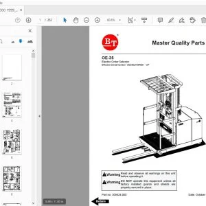 BT FORKLIFT OE-5 QUALITY PARTS MANUAL 309824-000 - PDF DOWNLOAD