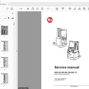 BT FORKLIFT REFLEX RR B/E, RR B/E CC SERVICE MANUAL 232808-040 - PDF DOWNLOAD