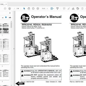 BT FORKLIFT RRX35/45, RDX30, RSX40/50 OPERATOR'S MANUAL 306754-000 - PDF DOWNLOAD