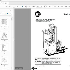 BT FORKLIFT RRX35/45, RDX30, RSX40/50 QUALITY PARTS MANUAL 306755-000 - PDF DOWNLOAD