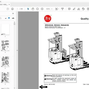 BT FORKLIFT RRX35/45, RDX30, RSX40/50 QUALITY PARTS MANUAL 306755-000 - PDF DOWNLOAD