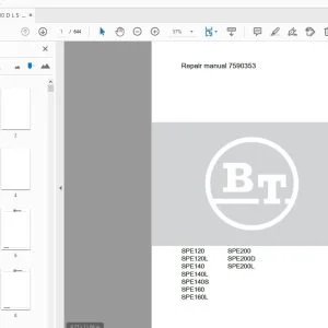 BT FORKLIFT SPE120 SPE120L SPE140 SPE140L SPE140S SPE160 SPE160L SPE200 SPE200D SPE200L REPAIR MANUAL 7590353 - PDF DOWNLOAD