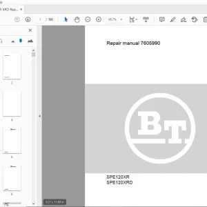 BT FORKLIFT SPE120XR SPE120XRD Repair manual 7605990 - PDF DOWNLOAD
