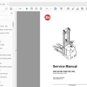 BT FORKLIFT SPE125/160/135S/125L/160L SERVICE MANUAL 711956 - PDF DOWNLOAD