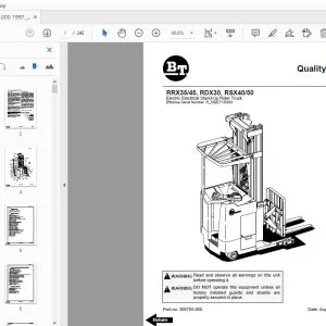 BT Forklift RRX35/45, RDX30, RSX40/50 Quality Parts Manual 306755-000 - PDF DOWNLOAD