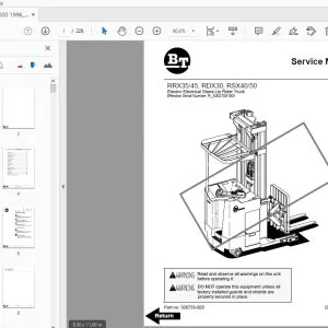 BT Forklift RRX35/45, RDX30, RSX40/50 Service Manual 306756-000 May 1997 - PDF DOWNLOAD